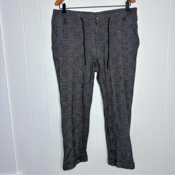 Samuelsohn VUE Soft Stretch Plaid Wool Blend Joggers/Casual Pants